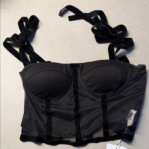Trendy Commense Black Bustier sheer Top